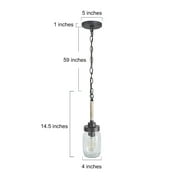 LNC Mason Jar Pendant Lights, Rustic Mini Pendant Lighting for Kitchen Island with Glass Shades