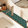 thumbnail image 2 of Yayeee Faucet Mat for Kitchen Sink 30" Diatomite Long Splash Guard Pad, Green Abstract Pattern, 2 Pack, 2 of 7