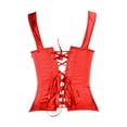 thumbnail image 4 of SRZYMJ Satin Corset Top for Women Slim Fit Lace Up Overbust Boned Goth Corsette Bustier, 4 of 4