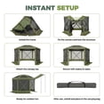 thumbnail image 2 of Dateyes 10'x10' Outdoor Pop Up Gazebo, Screen Tent with Removable Top & Mosquito Netting, Camping Canopy Tent, Waterproof, UV Resistant, Portable Carry Bag, Green, 2 of 10