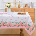thumbnail image 3 of Happy Mother''s Day Tablecloth, Floral Pink Table Cloth, Spring Flower Table Cover for Outdoor, Waterproof Tablecloth for Gift Party Kitchen Dinning Table Decor, 60 x 120 Inch, Pink and White, 3 of 6