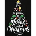 thumbnail image 3 of Inevnen Family Matching Christmas Pajamas Letter  Leaf Print Tops + Plaid Pattern Trousers, 3 of 7