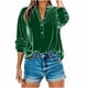 thumbnail image 3 of Top para mujer,Blusa tipo túnica de terciopelo con cuello en V para mujer, manga larga, botones delanteros, corte holgado, poliéster suave, ropa informal, sopatenor, 3 of 9