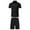 Black, variant on HAOYUNL Mens 2Pcs Short Sleeve Set Zip Cardigan and Shorts Sets Two Piece Summer Casual Outfits Tracksuit Set for Men M-3XL
