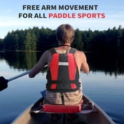 Owntop Life Jacket Adult Swim Vest,Men Women Flotation Buoyancy Aid Swimsuit with Adjustable Safety Strap for Swimming Kayaking Fishing,Red
