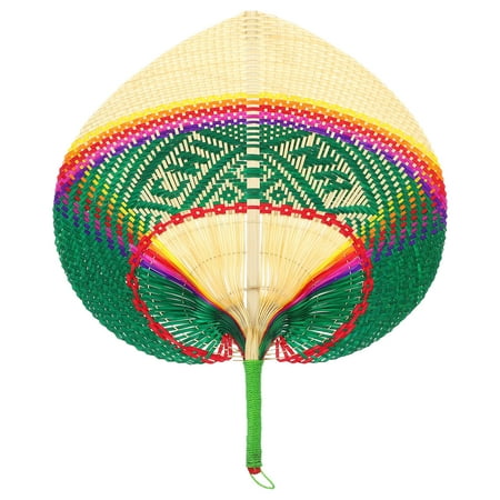

NUOLUX Peach Shape Handwoven Fan Natural Bamboo Woven Fan Summer Cooling Hand Fan