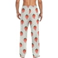thumbnail image 2 of FREEAMG Watercolor Strawberry Pajama Pants for Men, Men's Separate Bottoms, Comfortable Sleep Lounge Pj Pants, 2 of 7