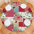 thumbnail image 2 of Pioneer Flower Floral Print Pattern Round Fitted Tablecloth with Elastic Edge,Dining Table Cover Waterproof,Outdoor Round Tablecloth for Camping,Dining,Indoor and Outdoor, 2 of 7