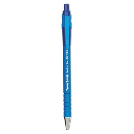 Paper Mate® FlexGrip Ultra™ Retractable Pens, Medium Point, 1.0 mm, 55% Recycled, Blue Barrel, Blue Ink, Pack Of 12 Pens