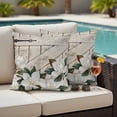thumbnail image 4 of Spring Floral Outdoor Waterproof Throw Pillow Covers 24x24 Set of 2, White Magnolia Flowers Barn Door Farmhouse Beige Pillowcases Cushion Pillowcase for Couch Sofa Patio Outside Pillow Protector, 4 of 9