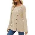 thumbnail image 4 of Fantaslook Blouses for Women Long Sleeve Crew Neck Tunic Tops Buttons Side Fall Shirts, 4 of 9
