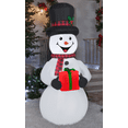 thumbnail image 2 of Home Accents Holiday 6.5 ft. LED Christmas Airblown Inflatable Snowman with Gift, 2 of 2