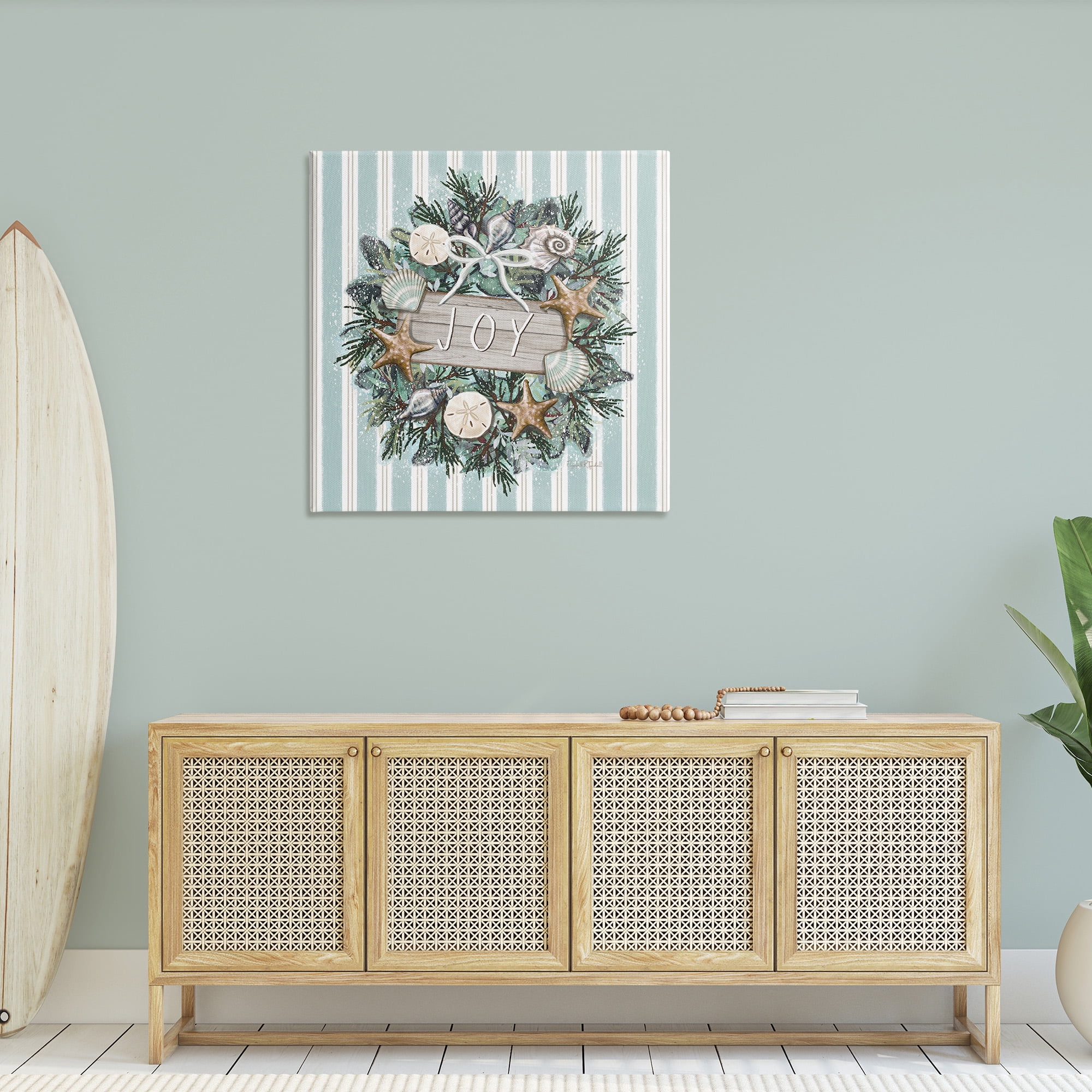 Stupell Industries Nautical Winter Wreath Holiday Painting Gallery Wrapped Canvas Art Print Wall Art, 36 x 36