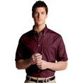 thumbnail image 1 of Edwards Men's Button Down Short Sleeve Poplin Shirt, Wine, Large Tall, 1 of 1