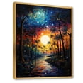 thumbnail image 2 of Designart "Painting Sunset Palm Trees II" Floral Floater Framed Canvas Print, 2 of 7