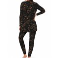 thumbnail image 2 of Women's Lounge Sets 2 Piece Tiny Red Flowers Pajamas Soft Long Sleeve Sleep Top and Pants, 2 of 7