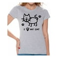 thumbnail image 1 of Awkward Styles Cat T-Shirt I Love My Cat T Shirts for Women, 1 of 4