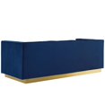 thumbnail image 4 of Tufted Armchair and Sofa Set, Velvet, Blue Navy, Modern Contemporary Urban Design, Living Lounge Room Hotel Lobby Hospitality, 4 of 6