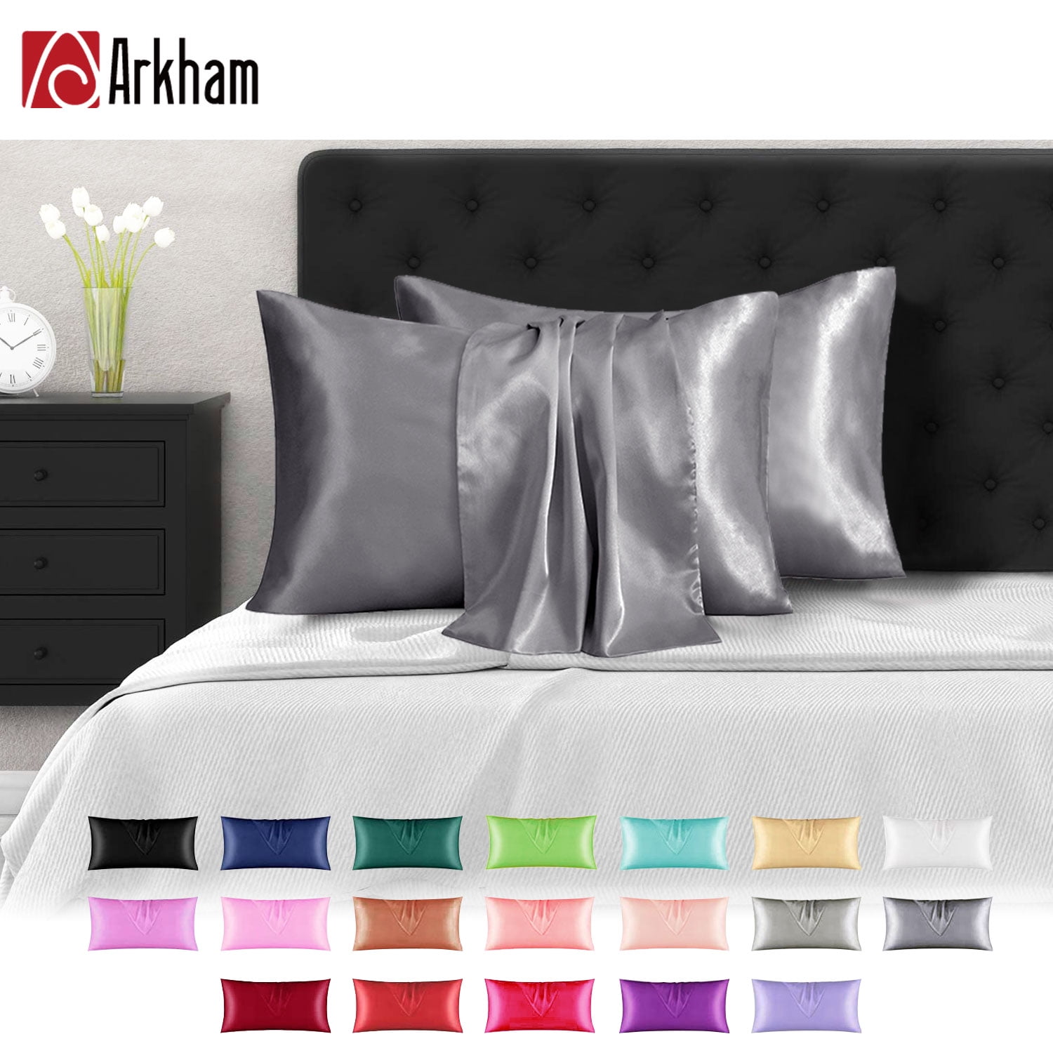 Details about   2 Pack 100% Pure Silk Satin Pillowcase Bedding Comfortable Soft Household Goods 