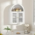 thumbnail image 6 of Arched Bathroom Cabinet, Wall Mounted Bathroom Cabinet with Acrylic Doors and Adjustable Shelf, for Kitchen, Living Room, Laundry Room, Restroom, White, 6 of 18