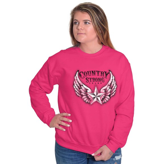 Country Strong Cute Angels Wings Star Sweatshirt for Men or Women Brisco Brands S