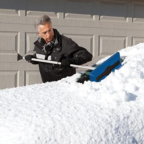 AstroAI 47.2 inch Ice Scraper and Extendable Snow Brush with 360 Pivoting Head for Car Auto Truck Suv, Orange
