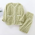 thumbnail image 2 of ShomPort Fleece Pajamas Set Women's Soft Comfy Pajamas Set Pullover Pants Loungewear Warm Sleepwear Winter Clothes (Green54), 2 of 3