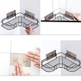 thumbnail image 4 of Bath Rack, Adhesive Corner Bathroom Shelf Storage Wall Mounted Shower Caddy Shelf Organizer for Kitchen Toilet No Drilling, 4 of 7