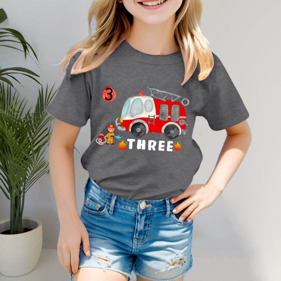 Toddler Kids Girls T Shirts Short Sleeve Crewneck Top Playful Letter Print For Casual Tee For Cute Outfits Casual Blouse 18-24 Months