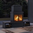 thumbnail image 2 of Sunjoy Wood Burning Fireplace – Matte Black Outdoor Steel Fireplace with Chimney, Log Holders, Fireplace Tool, and PVC Cover, 2 of 10