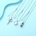 thumbnail image 5 of 3 Pieces Cremation Urn Necklace for Ashes Keepsake Cremation Jewelry Cross / Heart / Cylinder Crystal Urn Necklace Urn Memorial Pendant for Women Men Loved Ones, 5 of 7