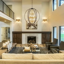 RRTYO 12-Light Brown Aged Brass Mid-Century Modern 3-Tiered Oversized Chandelier with Candle Style - 35.4 in. W x 41.3 in. H