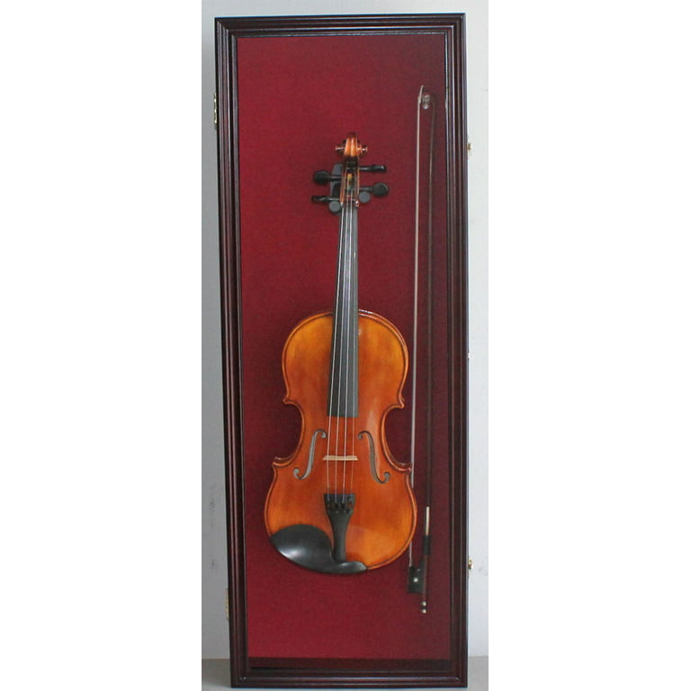 Fiddle Mandolin 3/4 Acoustic Violin Display Case Box with Hanger, with Lock Finish) - Walmart.com