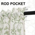 thumbnail image 6 of Hiasan 42 x 18 Inch Kitchen Valance Curtain, Linen Leaf and Branch Pattern Valance for Bedroom Living Room, Rod Pocket Farmhouse Light Filtering Window Valance Curtain, Green on Protea Line, 1 Panel, 6 of 8