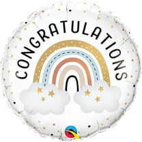 18 inch Congratulations Boho Rainbow Qualatex Foil Mylar Balloon - Party Supplies Decorations