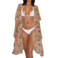 thumbnail image 3 of HELLHERO Polyester Bathing Suit Cover Up for Vacation Quick Dry Free Size Swim Coverup Floral Dots, 3 of 6