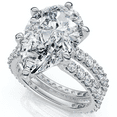 thumbnail image 4 of Pompeii Certified 5.40Ct Pear Engagement Ring Wedding Band Set 14k Gold/Pt Lab Grown, 4 of 8