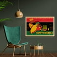 thumbnail image 2 of African American Family Wall Art with Frame, Happy Kwanzaa Calligraphic Illustration Celebration of Holiday, Printed Fabric Poster for Bathroom Living Room, 35" x 23", Multicolor, by Ambesonne, 2 of 2