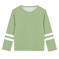 thumbnail image 5 of Fesfesfes Striped Casual Shirts for Kids Boys Girls Cute Print T-shirt Fashion Loose Round Neck Print Long Sleeve O-Neck Tops 3-14 Years(Mint Green,11 Years), 5 of 6