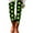 Fluorescent Green, variant on Womens St. Patrick's Day Leggings Starry Sky Clover and Floral Leggings Dreamy Festival Luxury Style Pants for Casual Wear Blue S