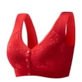thumbnail image 4 of Wdgfv Bras for Older Women, Posy Bra - Comfortable Front Button Wireless Shaping, Front Button Bras Red XXL, 4 of 5