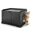 thumbnail image 1 of Costway Cat Litter Box Cabinet Furniture Cat Washroom Storage Bench, 1 of 9