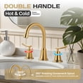 thumbnail image 5 of WOWOW 8 in. Widespread Double Handle Bathroom Faucet in Gold, 5 of 9