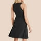 thumbnail image 4 of Vestido de Verano Casual de Mujer de Color Sólido sin Mangas Diseño de Cuello Redondo, Vestido Cómodo de Poliéster Ligero, 4 of 8