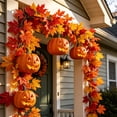 thumbnail image 2 of AuroraX Halloween Artificial Maple Leaves Vines Fall Harvest Festival Ornaments Hanging Garden Outdoor Farmhouse Fall Yard Decoration for Home, 2 of 8