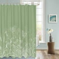 thumbnail image 3 of Fabric Shower Curtain, White Flowers Butterfly Plants Hand Drawing Sage Green Bathroom Curtain with 12 Hooks Waterproof No Bad Odor Machine Washable Bath Curtains for Bathroom, Spa Room, 66"x72", 3 of 6
