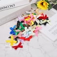 thumbnail image 5 of Uxcell 50Pcs Mini Ribbon Bow 1.8 inch Mini Fabric Satin Ribbon Flower Bows Pink, 5 of 7