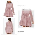 thumbnail image 4 of Vestido de mujer suave, cintura alta, manga larga, volantes, transpirable, vestido de moda con pretina, 4 of 5
