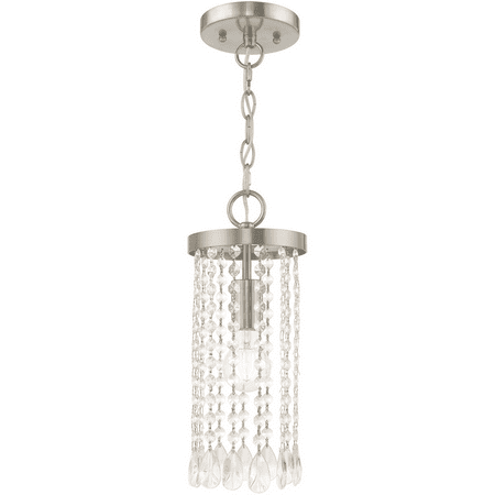 

Brushed Nickel Tone Finish Mini Pendants Steel Material Medium 15 Long 1 Light Fixture