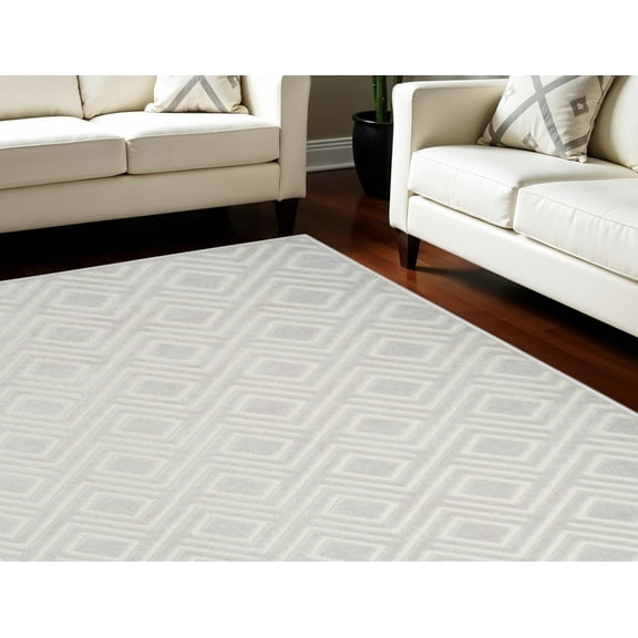 7' X 9' Gray Geometric Area Rug